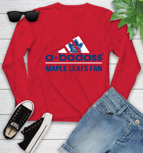 NHL A Badass Toronto Maple Leafs Fan Adidas Hockey Sports Youth Long Sleeve 11