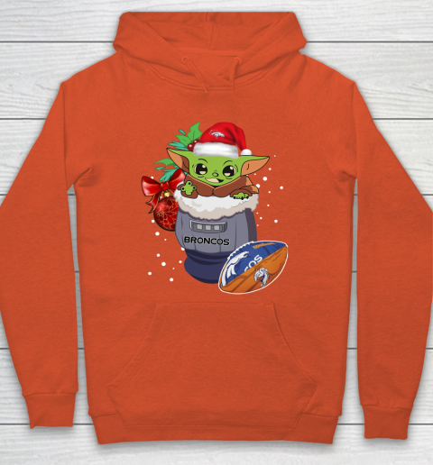 Denver Broncos Christmas Baby Yoda Star Wars Funny Happy NFL Hoodie 5