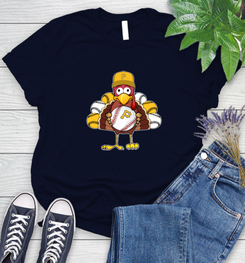 Pittsburgh Pirates Turkey thanksgiving Women's T-Shirt 3