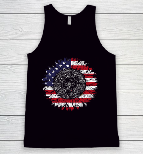 American flag sunflower USA flag sunflower 4th of july Tank Top