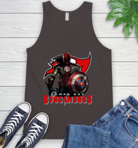 NFL Captain America Thor Spider Man Hawkeye Avengers Endgame Football Tampa Bay Buccaneers Tank Top 7