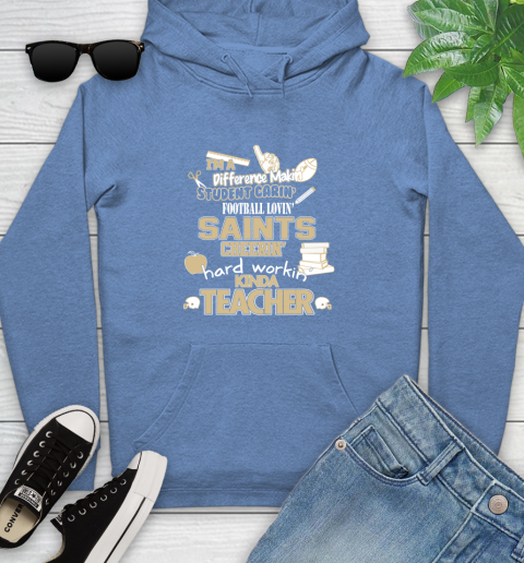 New Orleans Saints NFL I'm A Difference Making Student Caring Football Loving Kinda Teacher Youth Hoodie 13