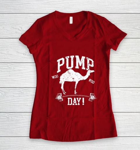 Funny Pump Day Hump Day Camel Weight Lifting Training Gym Women's V-Neck T-Shirt 9 Funny Pump Day Hump Day Camel Weight Lifting Training Gym Women's V-Neck T-Shirt - Image 9