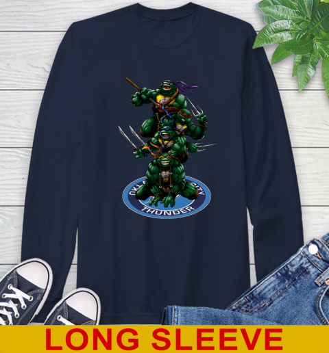 NBA Basketball Oklahoma City Thunder Teenage Mutant Ninja Turtles Shirt Long Sleeve T-Shirt 4