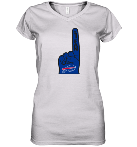 Buffalo Bills Number 1 Fan Women's V-Neck T-Shirt