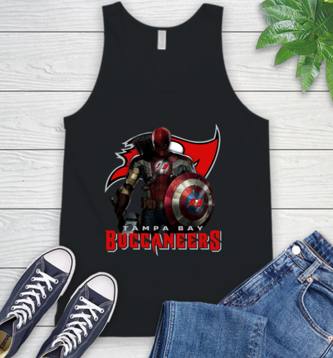 NFL Captain America Thor Spider Man Hawkeye Avengers Endgame Football Tampa Bay Buccaneers Tank Top 2
