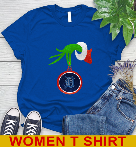 Detroit Tigers Grinch Merry Christmas MLB Baseball Women's T-Shirt 9