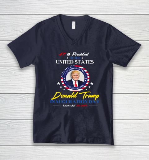 President Donald Trump Inauguration Day 2025 47th President V-Neck T-Shirt 2