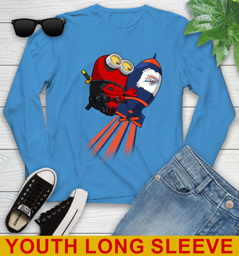 NBA Basketball Oklahoma City Thunder Deadpool Minion Marvel Shirt Youth Long Sleeve 8