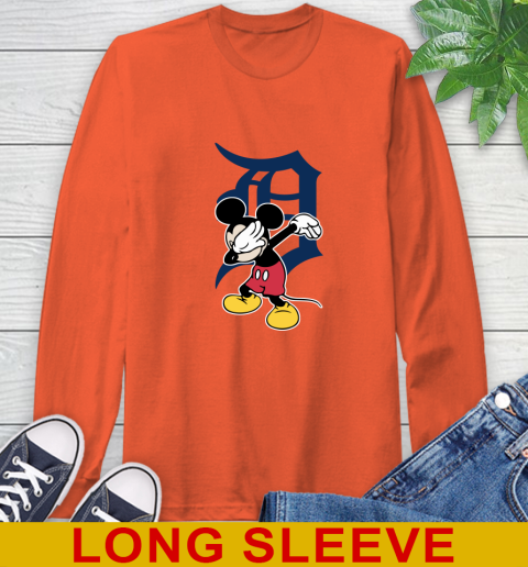 Detroit Tigers MLB Baseball Dabbing Mickey Disney Sports Long Sleeve T-Shirt 5