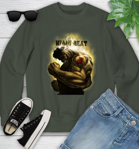 Miami Heat NBA Basketball Hulk Marvel Avengers Sports Youth Sweatshirt 9