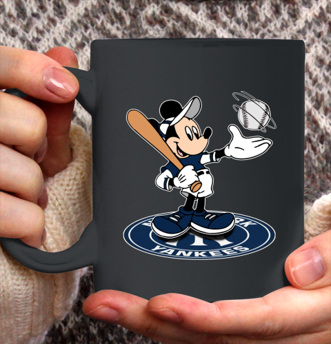 MLB Baseball New York Yankees Cheerful Mickey Disney Shirt Ceramic Mug 15oz