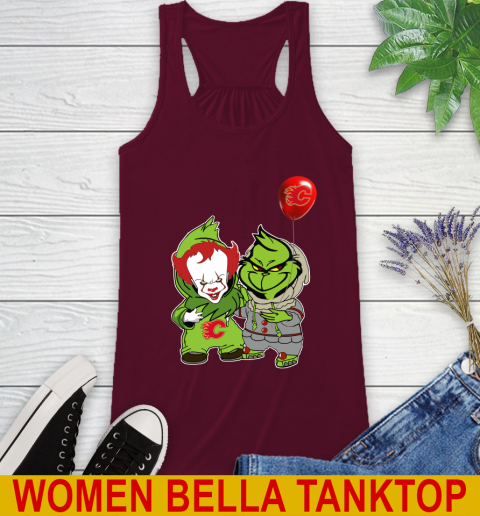 Calgary Flames Baby Pennywise Grinch Christmas NHL Hockey Racerback Tank 3