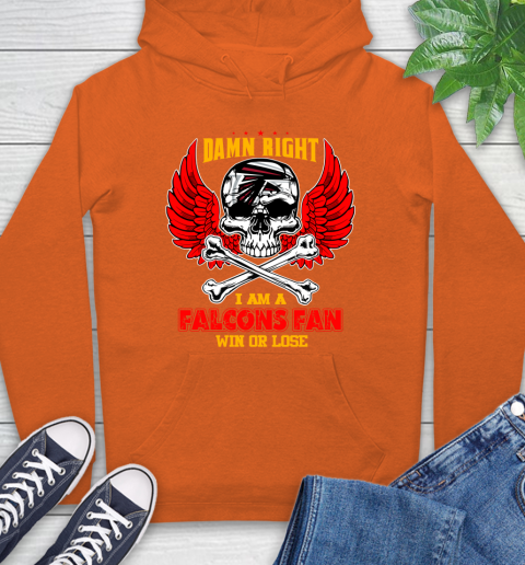 NFL Damn Right I Am A Atlanta Falcons Win Or Lose Skull Football Sports Hoodie - Image 5