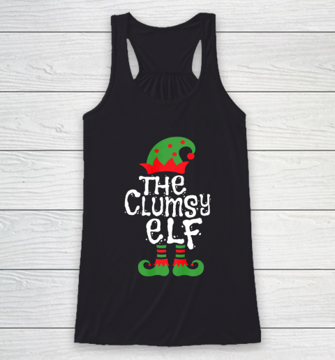Clumsy Elf Family Matching Christmas Group Funny Pajama Racerback Tank
