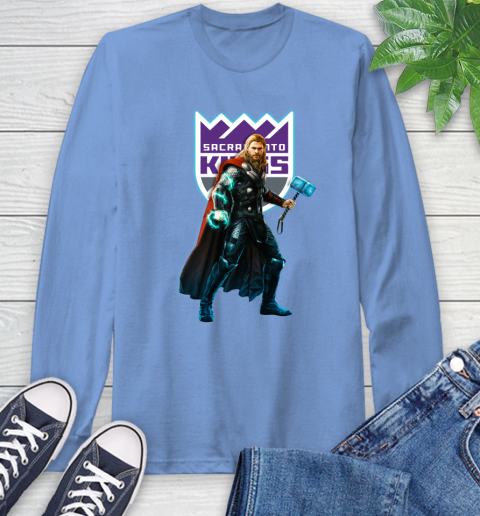 NBA Thor Avengers Endgame Basketball Sacramento Kings Long Sleeve T-Shirt 11