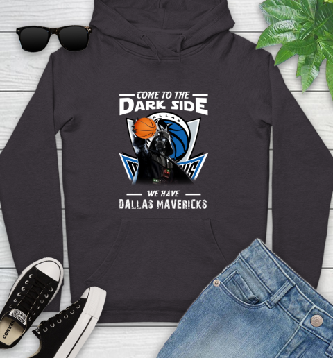 NBA Come To The Dark Side We Have Dallas Mavericks Star Wars Darth Vader Basketball Youth Hoodie 8