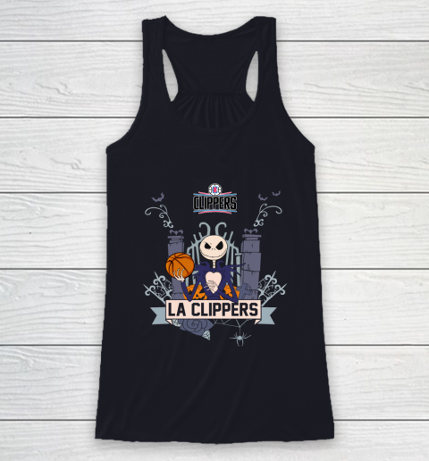 NBA LA Clippers Basketball Jack Skellington Halloween Racerback Tank 7