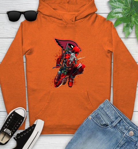 NFL Deadpool Marvel Comics Sports Football Arizona Cardinals Youth Hoodie 5