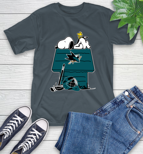 San Jose Sharks NHL Hockey Snoopy Woodstock The Peanuts Movie T-Shirt 9