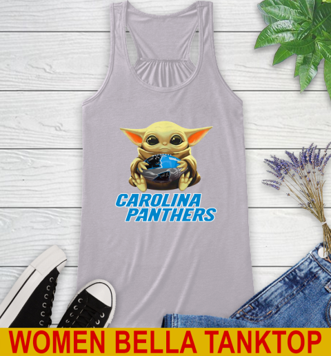 NFL Football Carolina Panthers Baby Yoda Star Wars Shirt Racerback Tank 5
