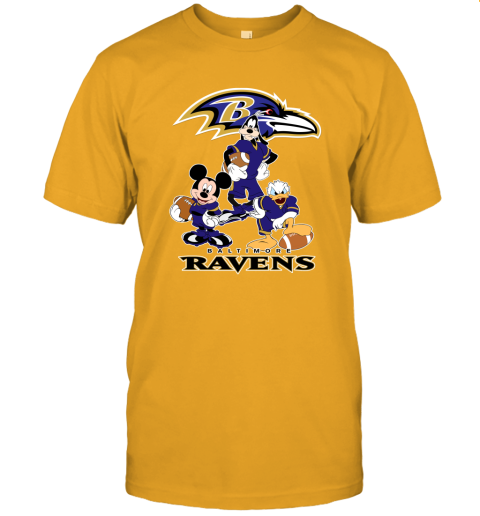 Mickey Donald Goofy The Three Baltimore Ravens Football Unisex Jersey Tee