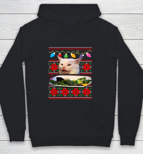 Woman Yelling at a Cat Ugly Christmas Youth Hoodie