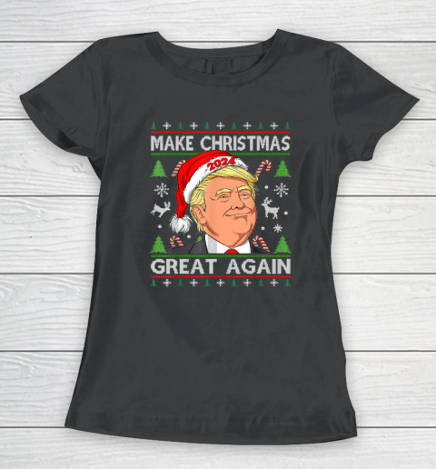 Funny Trump 2024 Make Christmas Great Again Ugly Women's T-Shirt