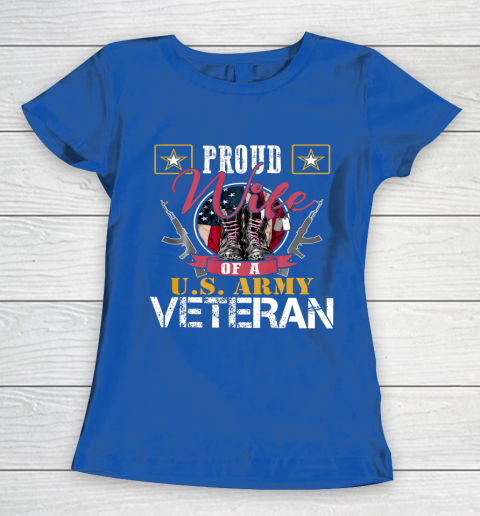 Veteran Shirt Vintage Proud Wife Of A U S Army Veteran Women's T-Shirt 8