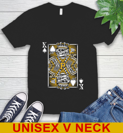 Pittsburgh Pirates MLB Baseball The King Of Spades Death Cards Shirt V-Neck T-Shirt