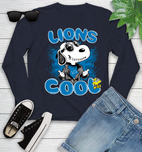 NFL Football Detroit Lions Cool Snoopy Shirt Youth Long Sleeve 2
