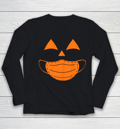 Funny halloween Pumpkin wearing a mask 2020 Jackolantern Youth Long Sleeve