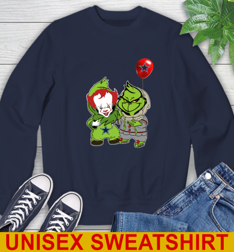 Dallas Cowboys Baby Pennywise Grinch Christmas NFL Football Sweatshirt 3