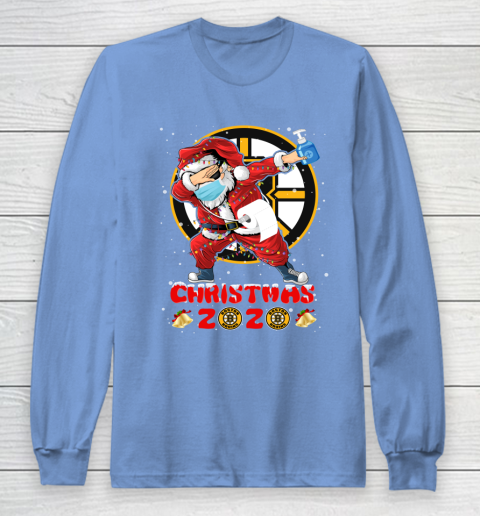 Boston Bruins Funny Santa Claus Dabbing Christmas 2020 NHL Long Sleeve T-Shirt 8