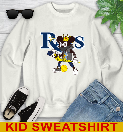 Tampa Bay Rays MLB Baseball Mickey Peace Sign Sports Youth Sweatshirt