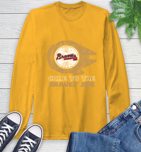 MLB Come To The Atlanta Braves Side Star Wars Baseball Sports Long Sleeve T-Shirt 2