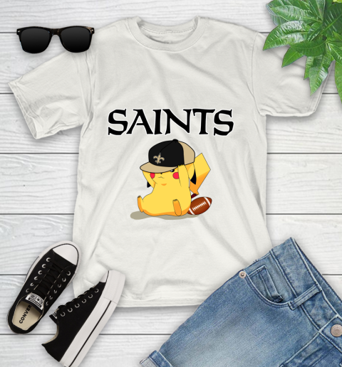 NFL Pikachu Football Sports New Orleans Saints Youth T-Shirt
