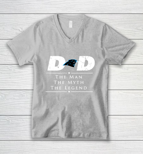 Carolina Panthers NFL Football Dad The Man The Myth The Legend V-Neck T-Shirt 3
