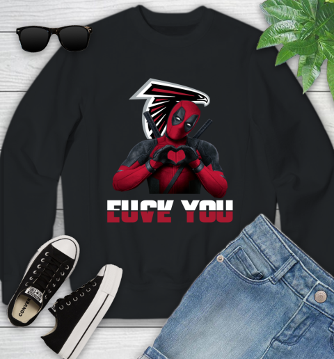 NHL Atlanta Falcons Deadpool Love You Fuck You Football Sports Youth Sweatshirt