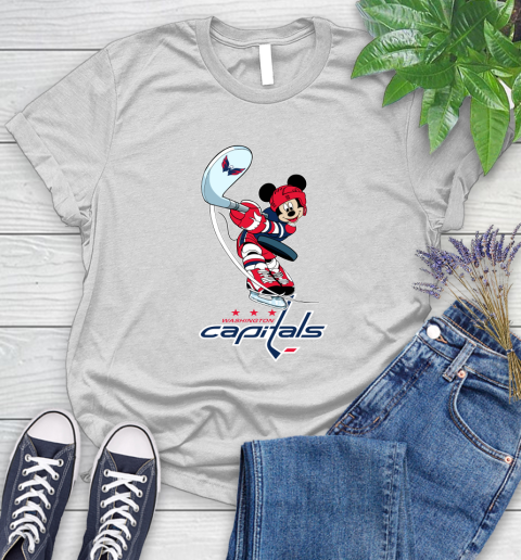 NHL Hockey Washington Capitals Cheerful Mickey Mouse Shirt Women's T-Shirt 2