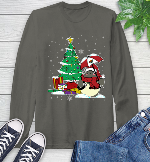 Minnesota Wild NHL Hockey Cute Tonari No Totoro Christmas Sports Long Sleeve T-Shirt 9