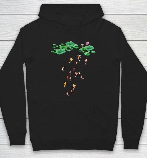 Watercolor Japanese Koi Fish Goldfish Lily Pad Lotus Leaf Shirt Hoodie