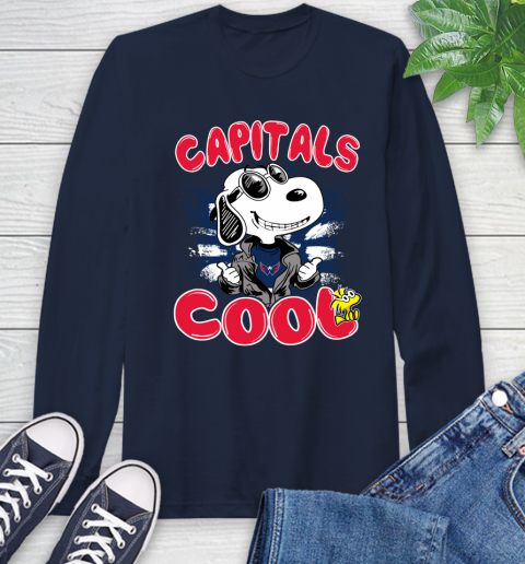NHL Hockey Washington Capitals Cool Snoopy Shirt Long Sleeve T-Shirt - Image 4