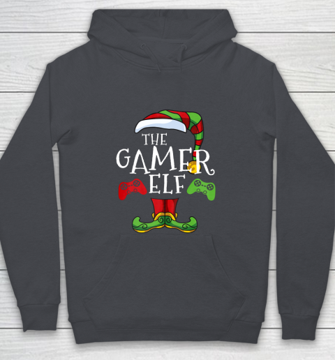 Gamer Elf Family Matching Christmas Funny Gaming Pajama Youth Hoodie 5