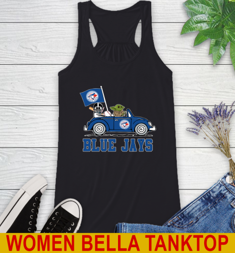 MLB Baseball Toronto Blue Jays Darth Vader Baby Yoda Driving Star Wars Shirt Racerback Tank 2