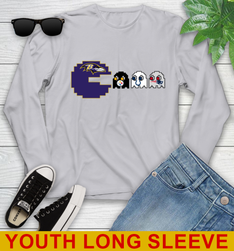 Baltimore Ravens NFL Football Pac Man Champion Youth Long Sleeve 6