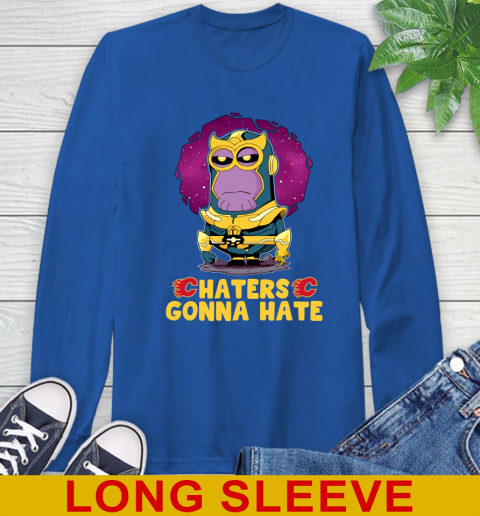 NHL Hockey Calgary Flames Haters Gonna Hate Thanos Minion Marvel Shirt Long Sleeve T-Shirt 10 NHL Hockey Calgary Flames Haters Gonna Hate Thanos Minion Marvel Shirt Long Sleeve T-Shirt - Image 10