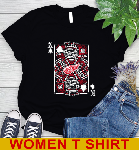 Detroit Red Wings NHL Hockey The King Of Spades Death Cards Shirt Women's T-Shirt
