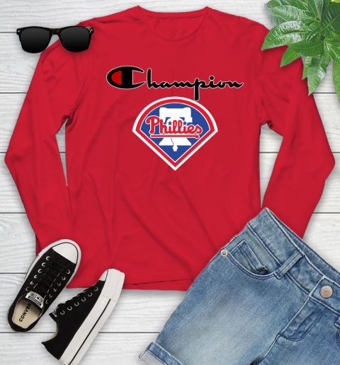 MLB Baseball Philadelphia Phillies Champion Shirt Youth Long Sleeve 9