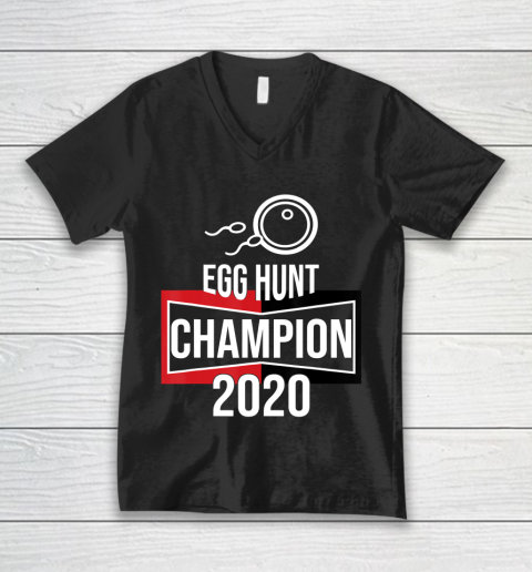 Father gift shirt Announcement Egg Hunt Champion 2020 Dad Father's Day Funny T Shirt V-Neck T-Shirt